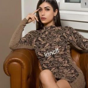 Zara jacquard draped dress